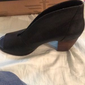 Lucky Brand black heel with slit down the front